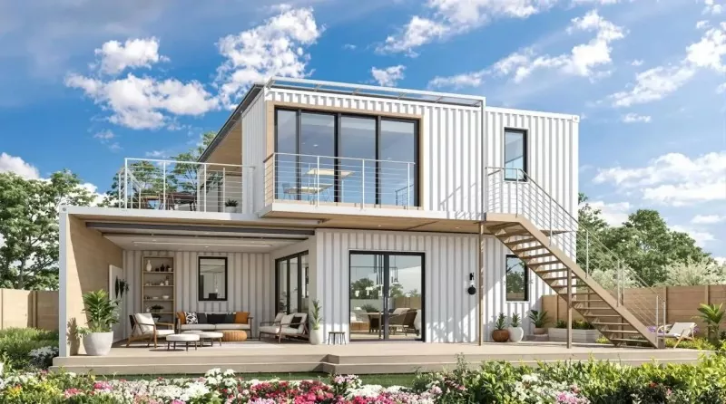 အသစ်စက်စက် Prefabricated Steel Container House
