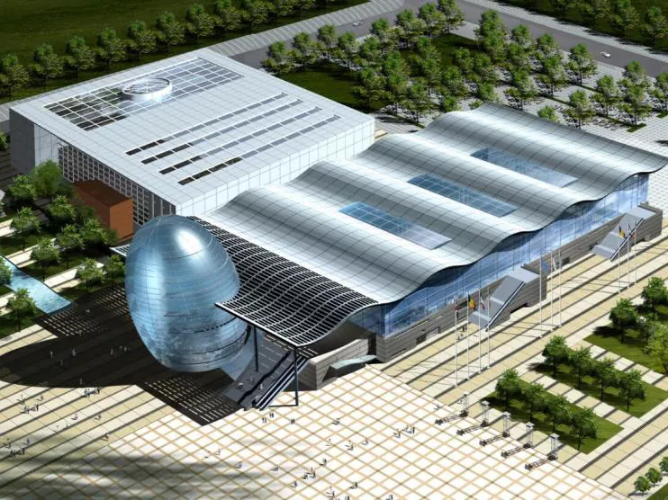 ရှည်လျားသော span prefabricated သံမဏိပြပွဲခန်းမ