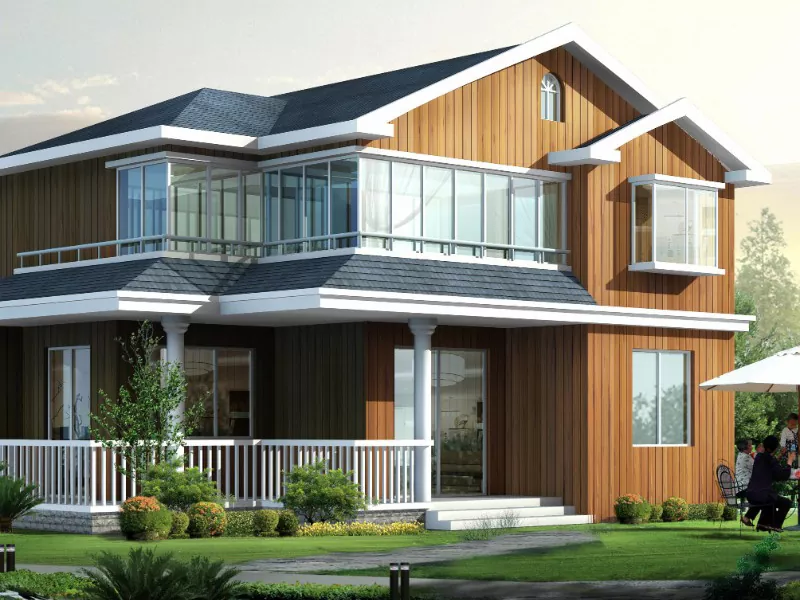 ဇိမ်ခံပစ္စည်းများနှင့်ခေတ်သစ် prefabricated Light Gauge Prefab သံမဏိဗီလာ