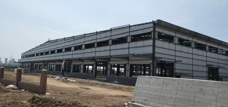 Prefab Modular Steel Frame Logistics Warehouse ဆောက်လုပ်ရေး