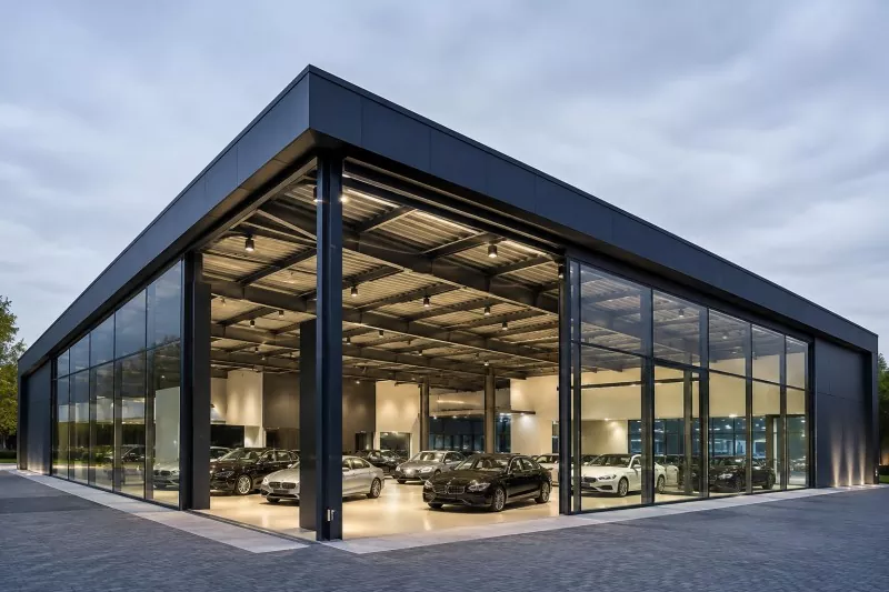 Steel Frame Car Showroom တည်ဆောက်ခြင်း။